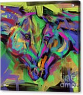 Horses Together In Colour Acrylic Print