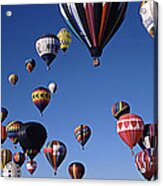 Hot Air Balloons Floating In Sky Acrylic Print