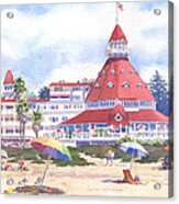 Hotel Del Coronado Beach Acrylic Print