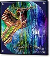 Hummingbird Mascot For Peace And Goodwill To Men Acrylic Print