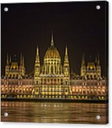 Hungarian Parliament Building Night Acrylic Print