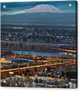 I-205 Interstate Freeway Blue Hour Acrylic Print