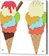 Ice Cream Cones With Sprinkles And Acrylic Print