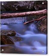 Icicles On The River Acrylic Print