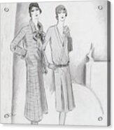 Illustration Of Two Women Acrylic Print