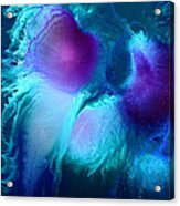 Imagination - Purple Blue Fluid Abstract Art By Kredart Acrylic Print