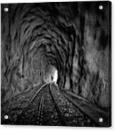 In The Bowels Of The Mountain-bw Acrylic Print