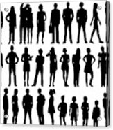 Incredibly Detailed People Silhouettes Acrylic Print