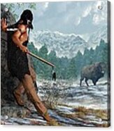 Indian Hunting With Atlatl Acrylic Print