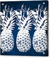 Indigo And White Pineapples Acrylic Print