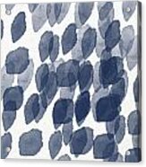 Indigo Rain- Abstract Blue And White Painting Acrylic Print