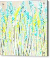 Indoor Spring- Yellow And Teal Art Acrylic Print