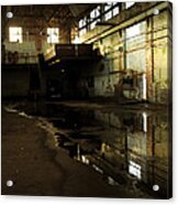 Interior Of An Abandoned Factory Acrylic Print