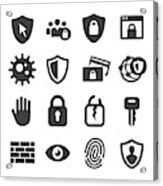 Internet Security And Privacy Icons - Acme Series Acrylic Print