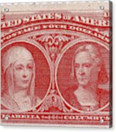 Isabella And Columbus, U.s. Postage Acrylic Print
