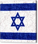 Israel Star Of David Flag Batik Acrylic Print