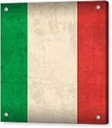 Italy Flag Vintage Distressed Finish Acrylic Print