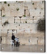 Jews Praying At Western Wall Acrylic Print