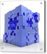 Jigsaw Puzzle Cube Acrylic Print