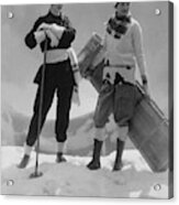 Joan Clement And Lee Sherman In The Snow Acrylic Print