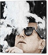 John F Kennedy Cigar And Sunglasses Acrylic Print