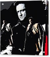 Johnny Cash Multiples  Trench Coat Sitting Collage 1971-2008 Acrylic Print