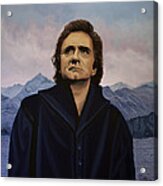 Johnny Cash Painting Acrylic Print