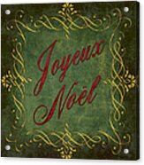 Joyeux Noel In Green And Red Acrylic Print