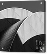 Kauffman Center Curves And Shadows Black And White Acrylic Print