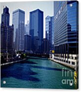 Kayaks On The Chicago River Acrylic Print