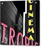 Key West Tropic Cinema Neon Art Deco Theater Signs Color Splash Black And White Acrylic Print