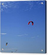 Kite Board Canopies And Blue Sky Acrylic Print