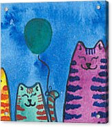 Kittens With Balloons Acrylic Print