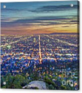 Sunset Cityscape Los Angeles Acrylic Print
