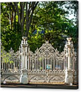 Lacy Gates And Fence Of The Pamplemousse Botanical Garden. Mauritius Acrylic Print