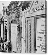 Lafayette Cemetery Black And White Acrylic Print