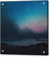 Lake Michigan With Evening Star Acrylic Print