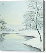 Lakeside In Winter Acrylic Print