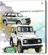 Land Rover Defender And Mitsubishi Sport Wagon Acrylic Print