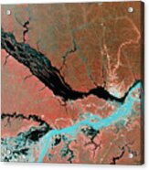 Landsat Image Of Confluence Of Amazon & Rio Negro Acrylic Print