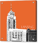 Lansing Michigan Skyline - Coral Acrylic Print