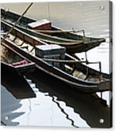 Laotian Boats Acrylic Print