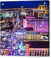 Las Vegas Strip North View 3 To 1 Aspect Ratio Acrylic Print