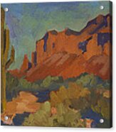 Late Afternoon Light At Superstition Mountain Acrylic Print