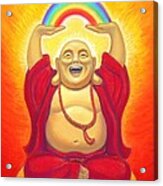 Laughing Rainbow Buddha Acrylic Print
