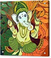 Leaves Ganesha Acrylic Print
