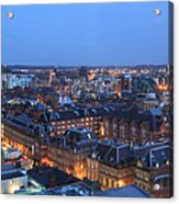 Leeds City Centre Skyline At Night Acrylic Print