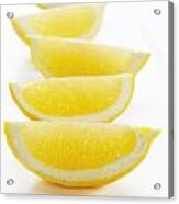 Lemon Wedges On White Background Acrylic Print