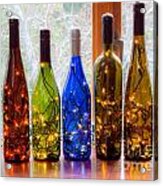 Lighted Wine Bottles Acrylic Print