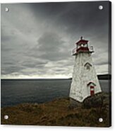 Lighthouse During Storm Bay Of Fundy Acrylic Print